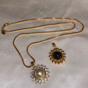 Nolan Miller gold tone necklace with interchangeable pendants